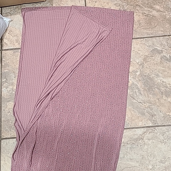 Womens small sparkly glitter speechless bodycon gown with high slit - Picture 8 of 12